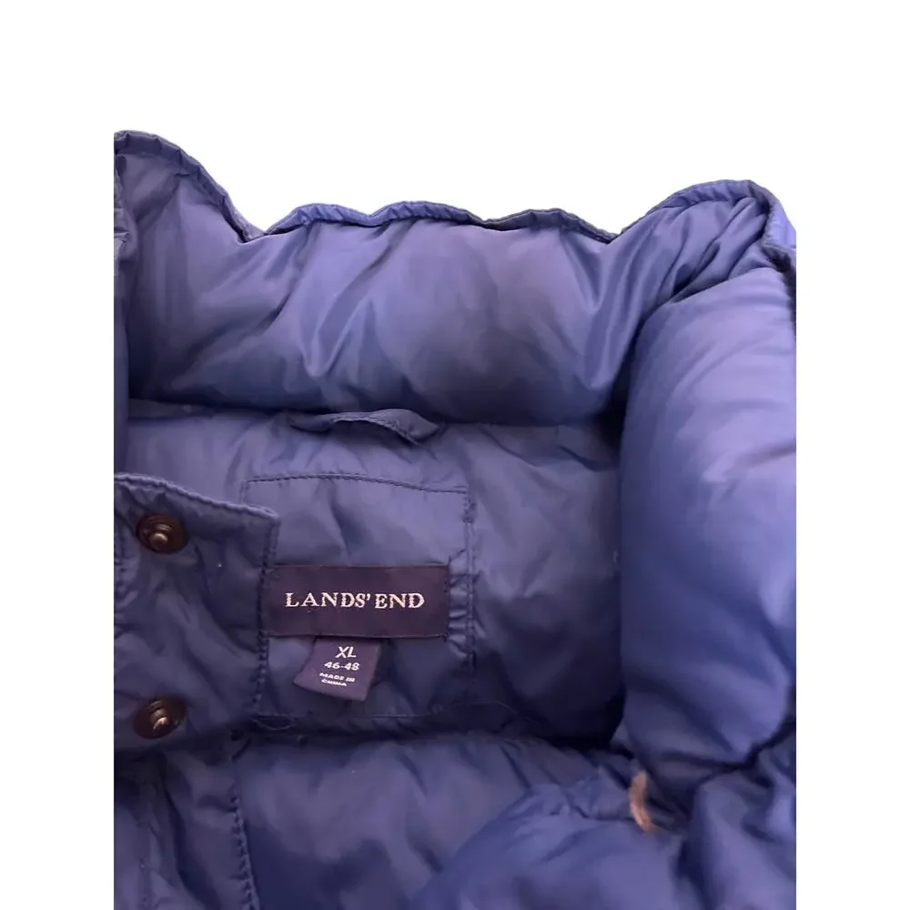 Vintage Lands End Down Feather Puffer Vest Mens XL Gorpcore Outdoor Hiking